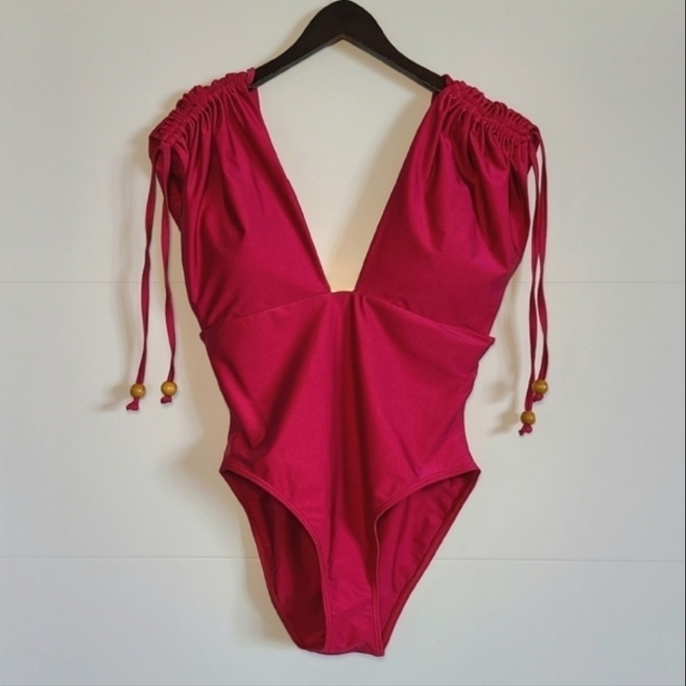ANDREA IYAMAH Roba One-Piece Swimsuit, Size Large, Ruby, NWT - Picture 6 of 16